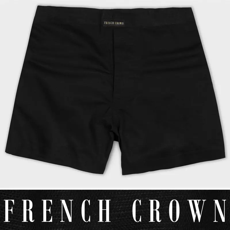 Jade Black Luxurious Linen Boxer 1