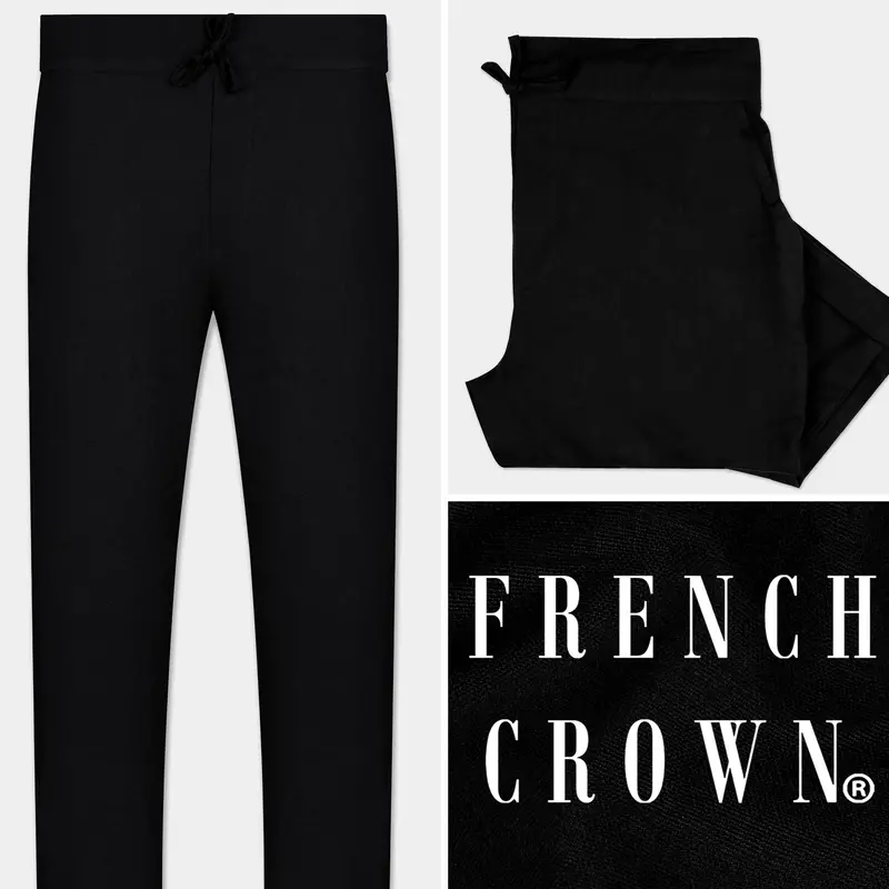 Jade Black Luxurious Linen Lounge Pant 1