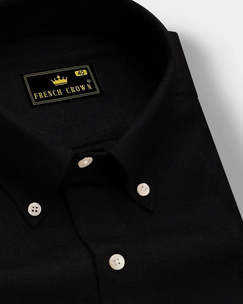 Jade Black Luxurious Linen Shirt 1