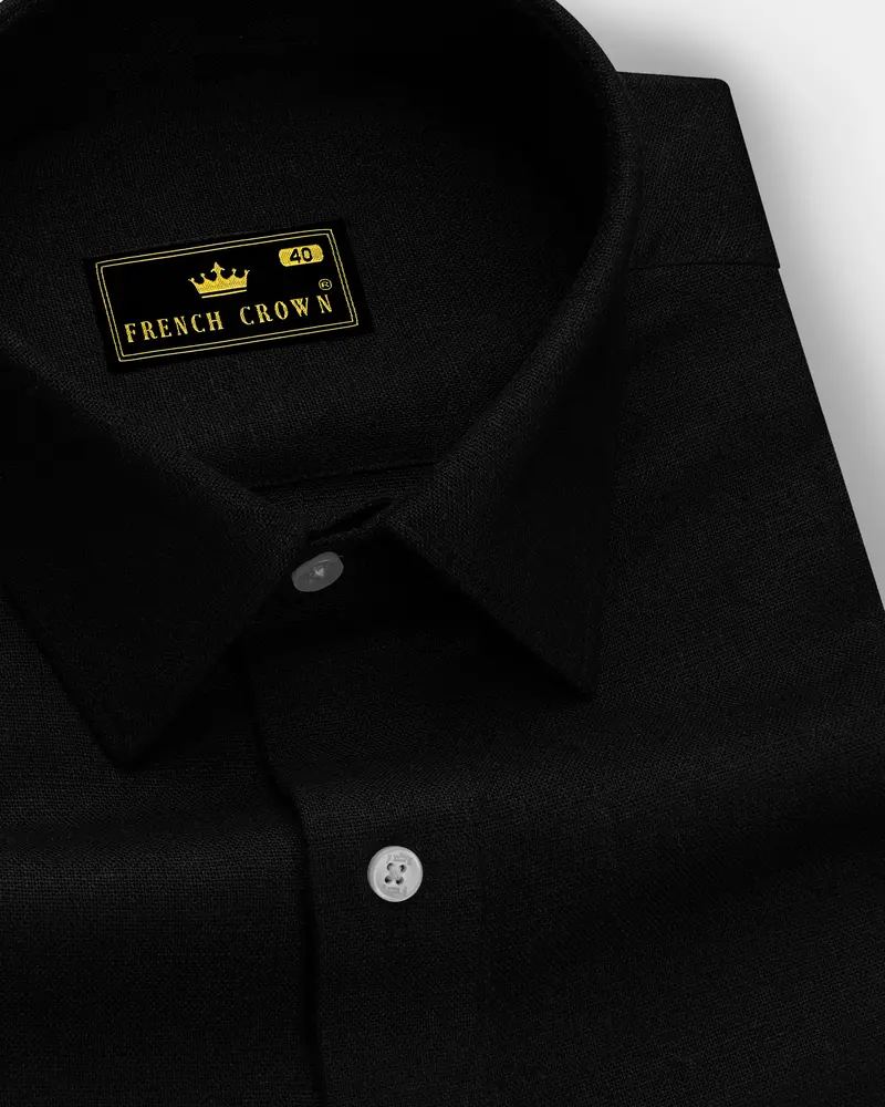 Jade Black Luxurious Linen Shirt 1