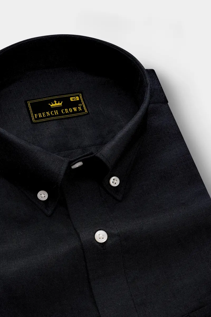 Jade Black Luxurious Linen Shirt 2