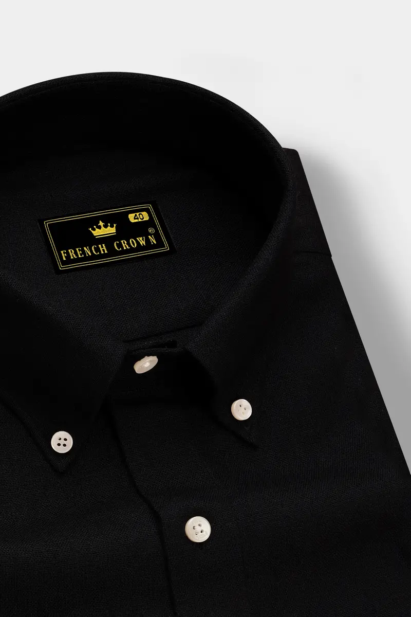 Jade Black Luxurious Linen Shirt 2