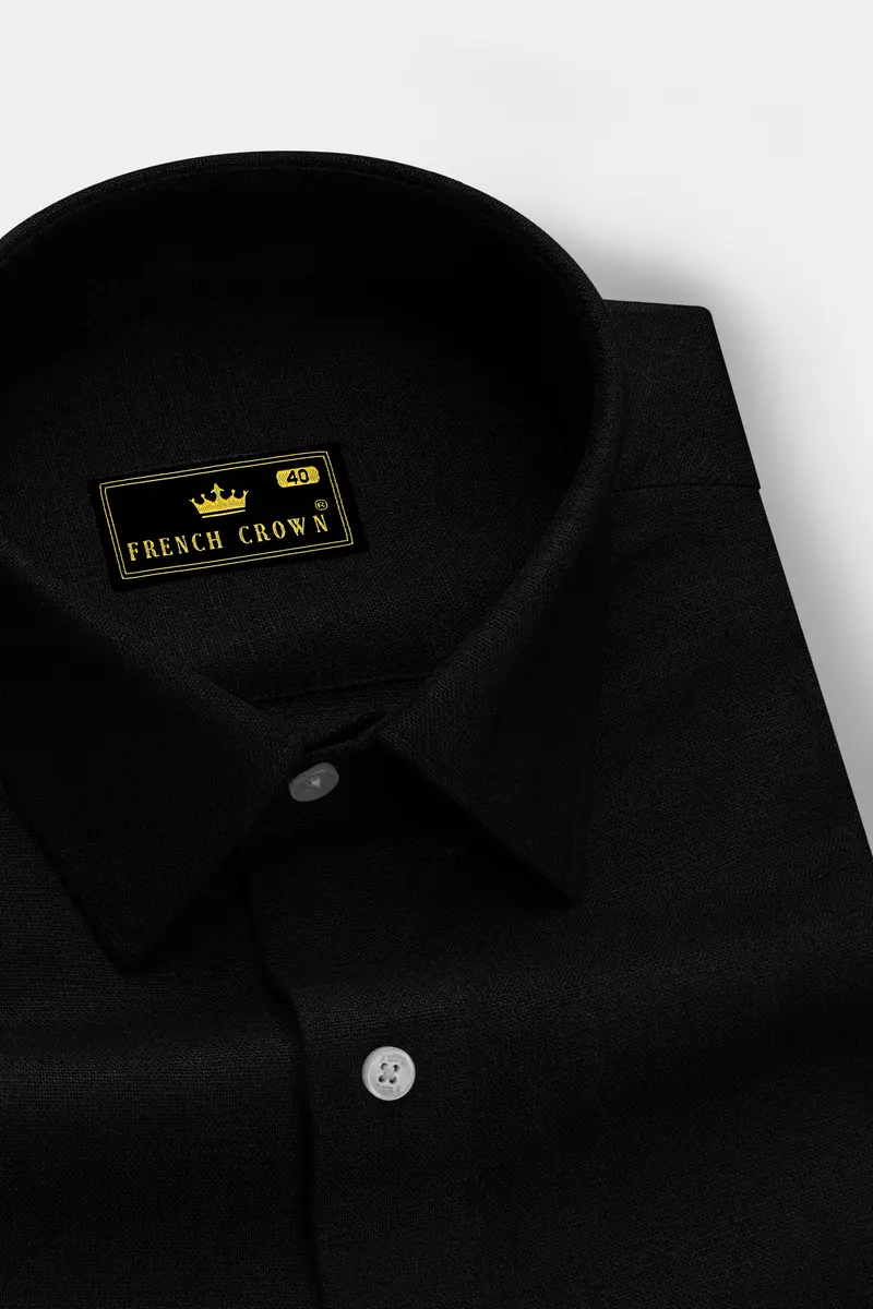 Jade Black Luxurious Linen Shirt 2