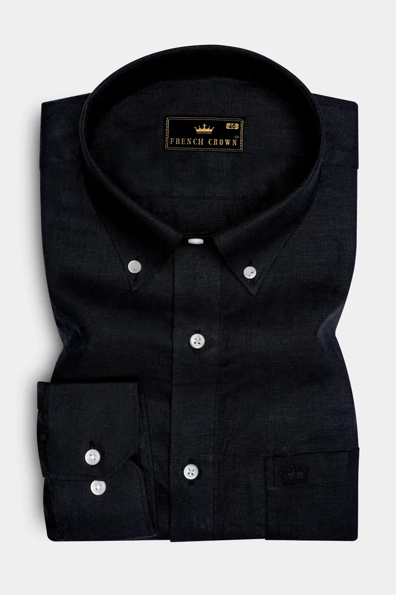 Jade Black Luxurious Linen Shirt 4
