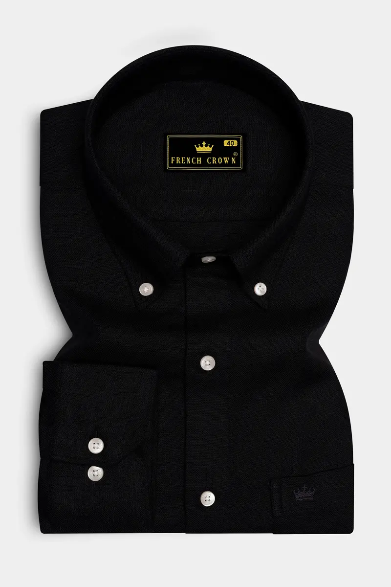 Jade Black Luxurious Linen Shirt 4