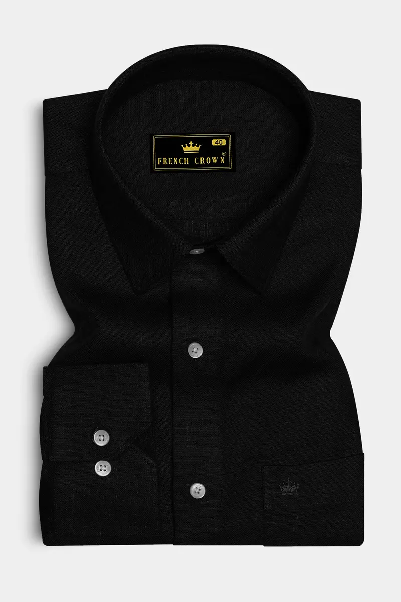 Jade Black Luxurious Linen Shirt 4