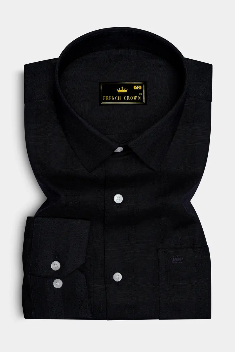 Jade Black Luxurious Linen Shirt 4