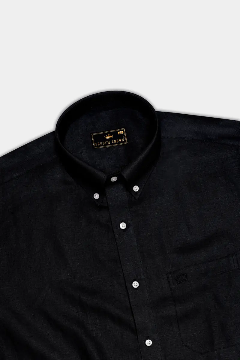 Jade Black Luxurious Linen Shirt 5
