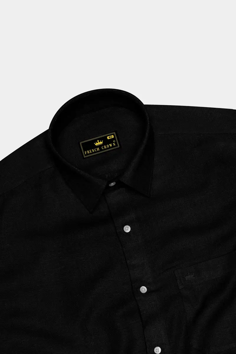 Jade Black Luxurious Linen Shirt 5