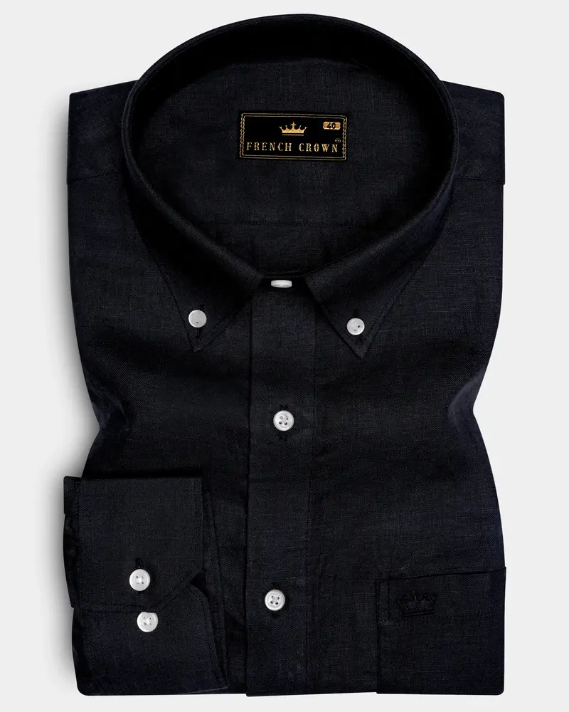 Jade Black Luxurious Linen Shirt 6