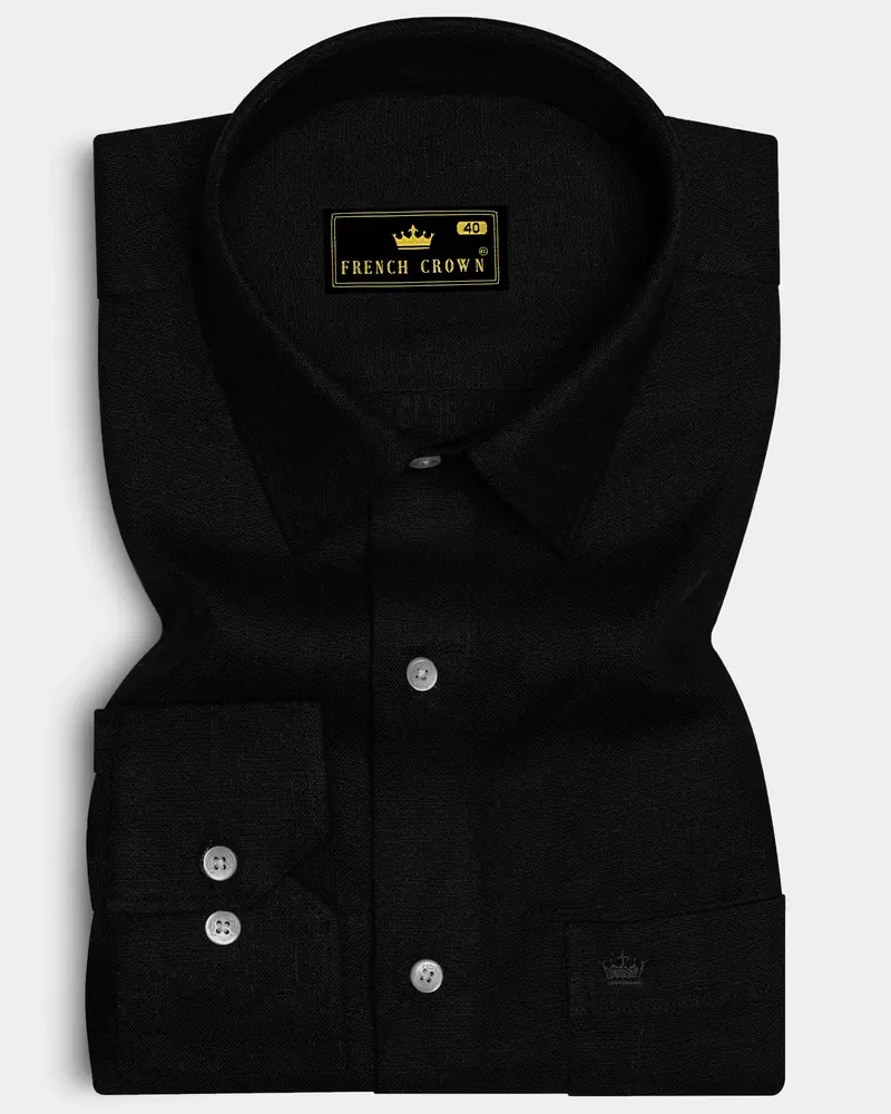 Jade Black Luxurious Linen Shirt 6