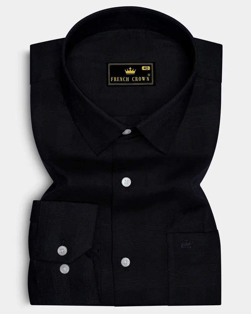 Jade Black Luxurious Linen Shirt 6