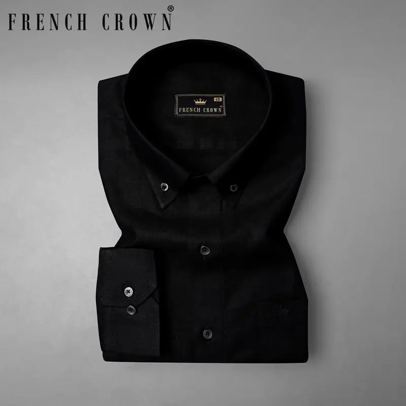 Jade Black Luxurious Linen Shirt 7