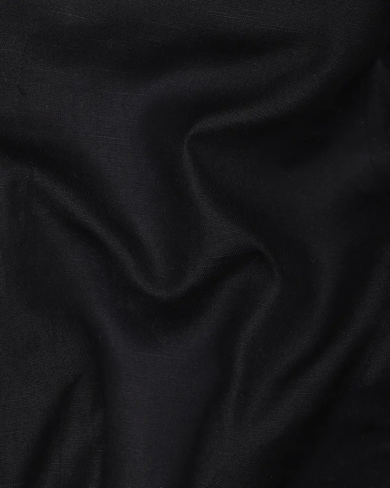 Jade Black Luxurious Linen Waistcoat 3