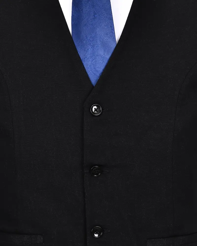 Jade Black Luxurious Linen Waistcoat 5