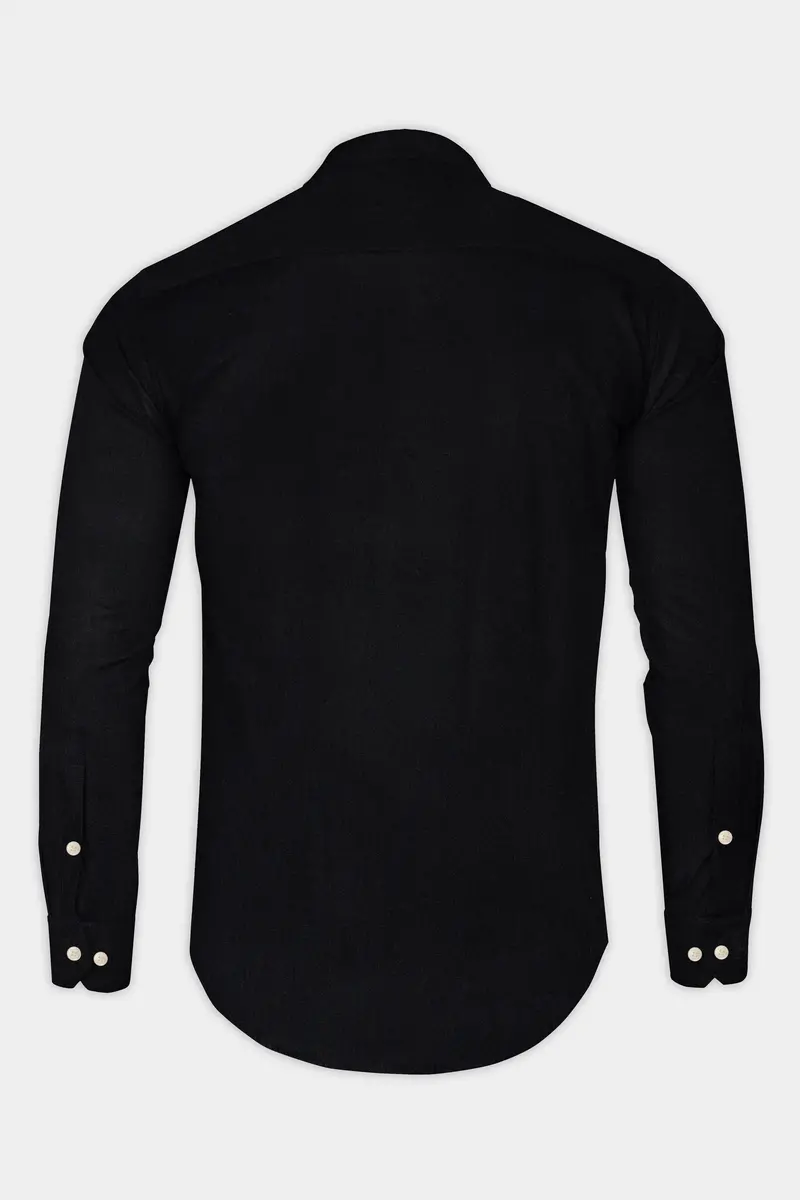 Jade Black Mandarin Collar Dobby Shirt 5