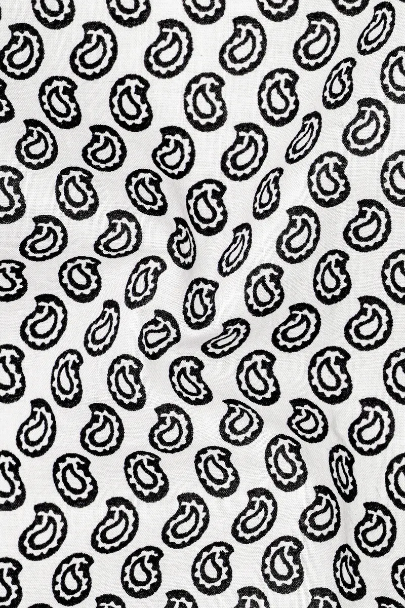 Jade Black Paisley Printed Premium Cotton Shirt 3