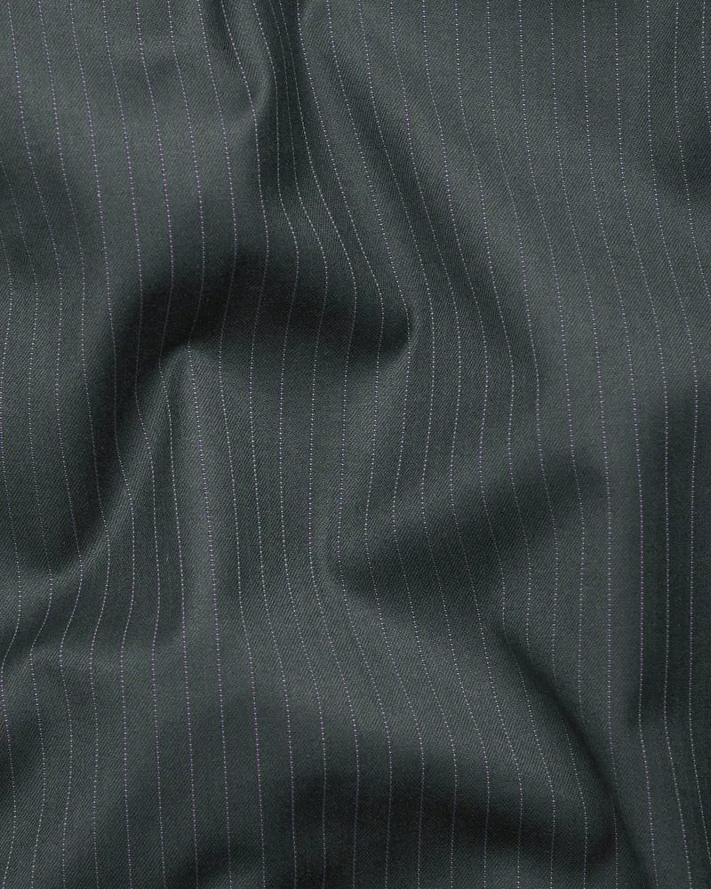 Jade Black Pinstriped Wool Blend Pant 3