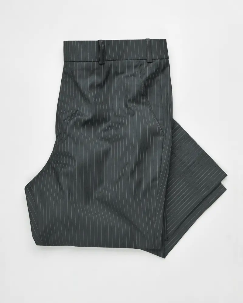 Jade Black Pinstriped Wool Blend Pant 7