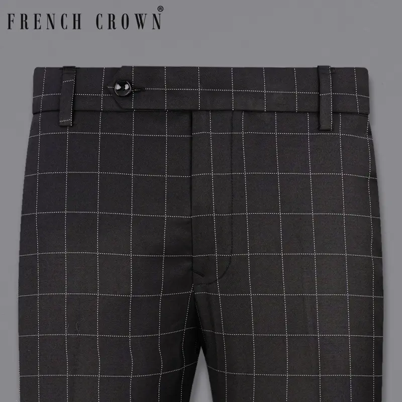 Jade Black Plaid Pant 1