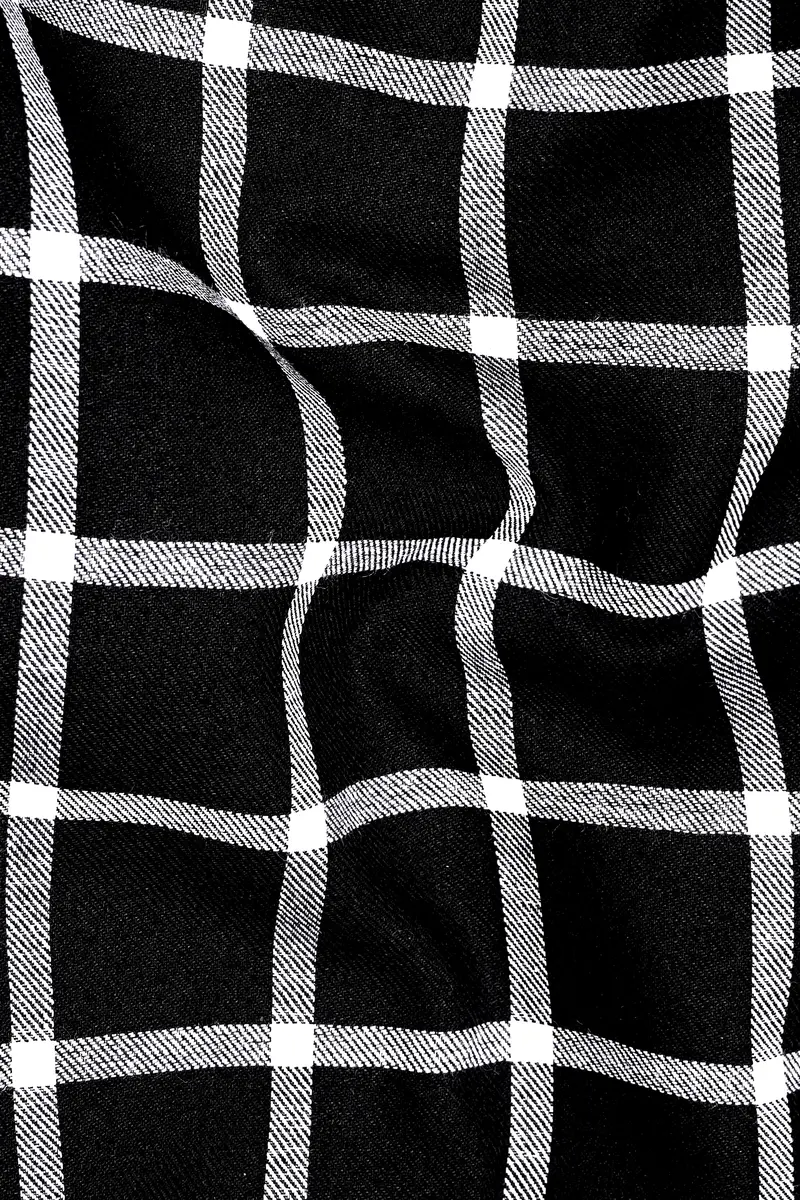 Jade Black Plaid Twill Premium Cotton Shirt 2
