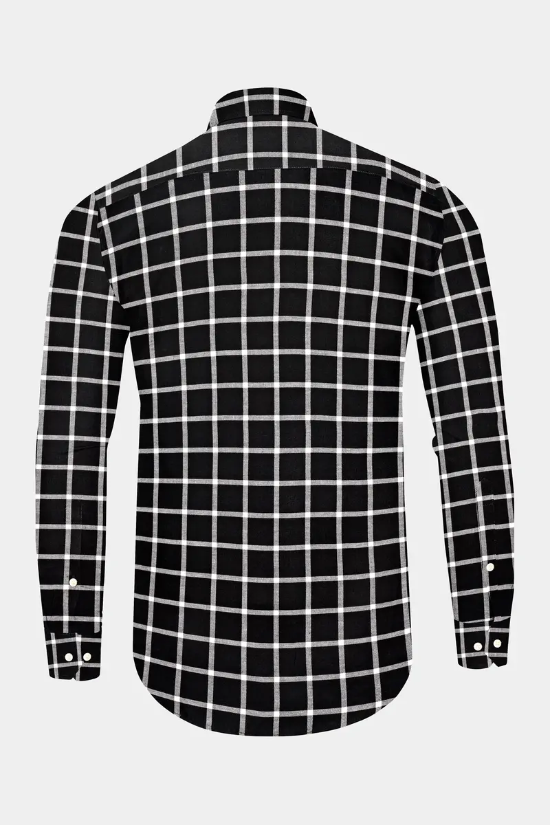 Jade Black Plaid Twill Premium Cotton Shirt 5