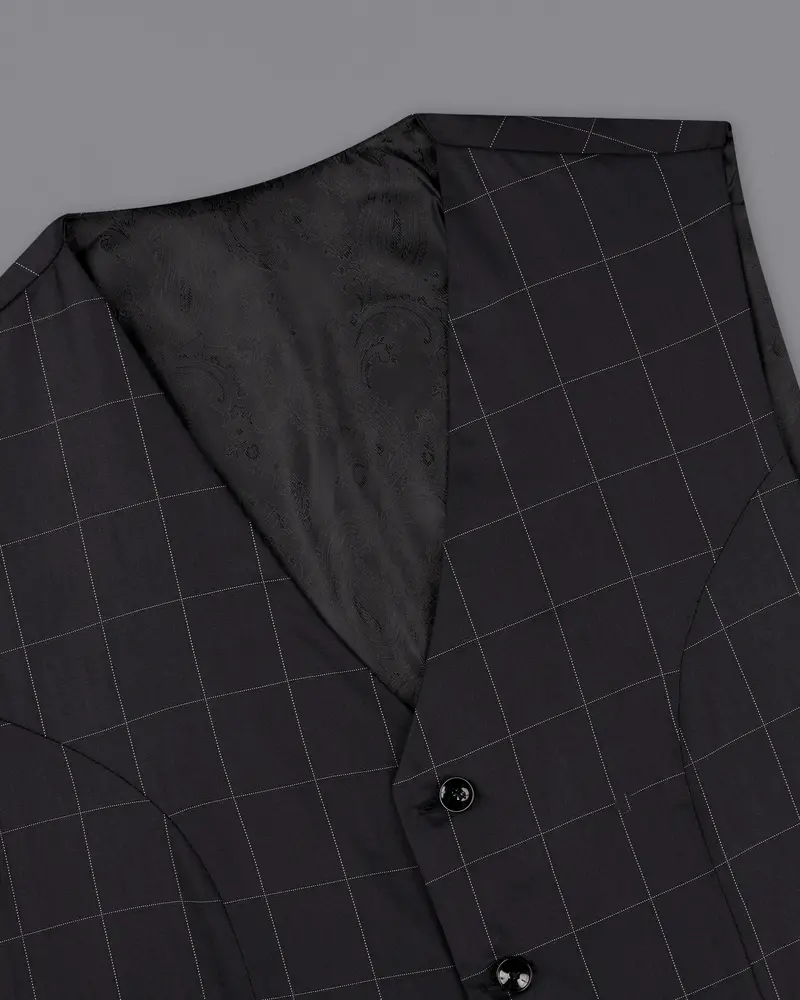 Jade Black Plaid Waistcoat 4