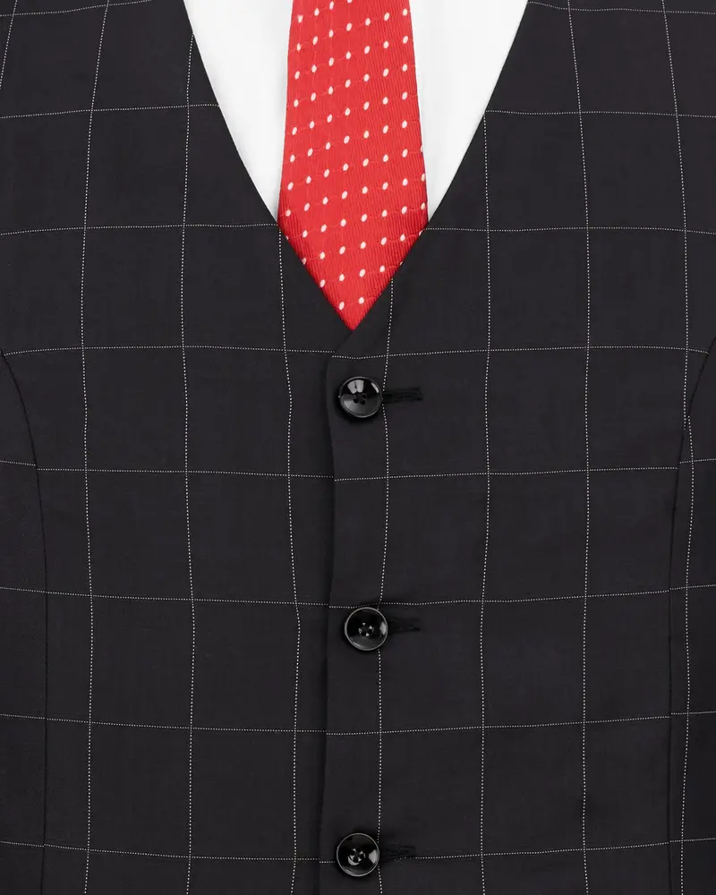Jade Black Plaid Waistcoat 5