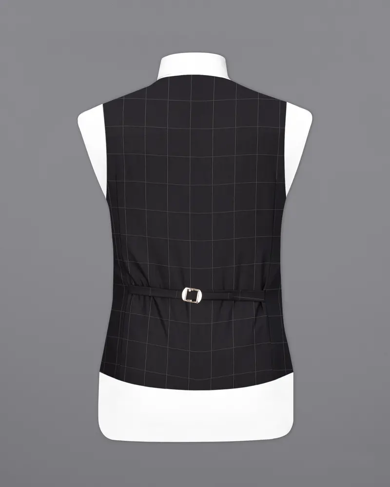 Jade Black Plaid Waistcoat 6