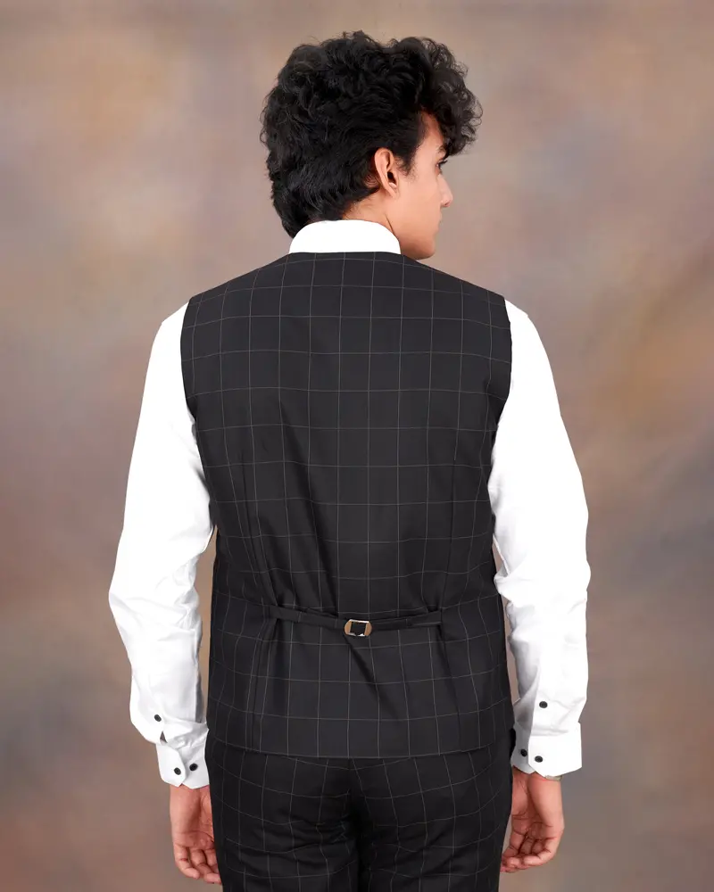 Jade Black Plaid Waistcoat 8