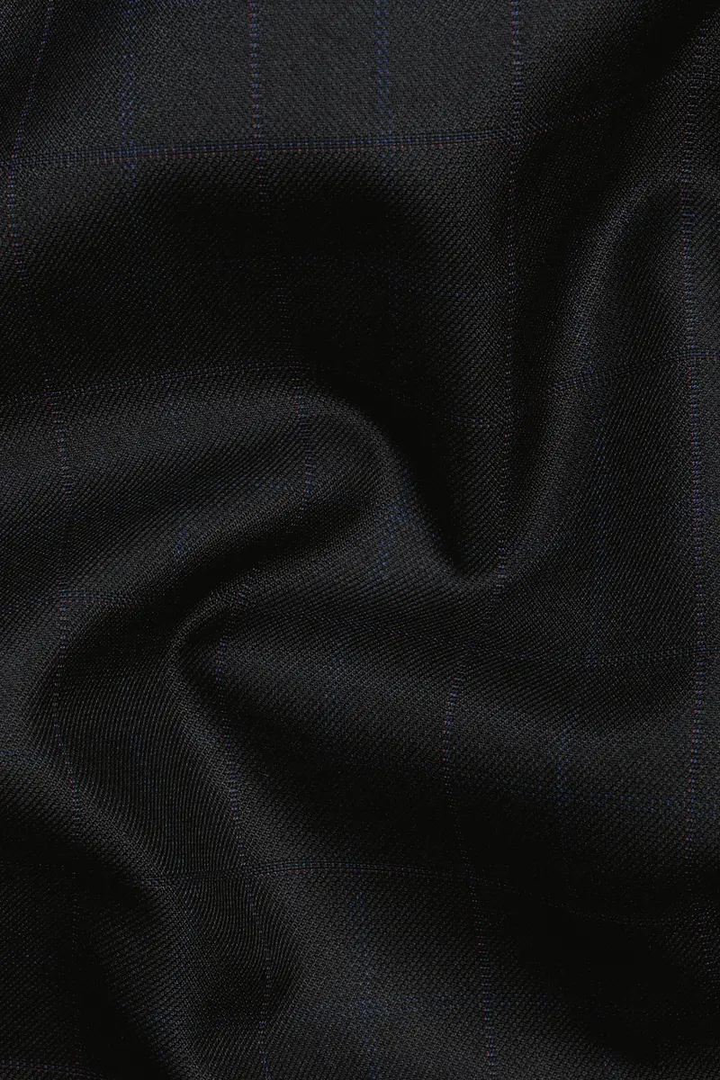 Jade Black Plaid Wool Blend Single Breasted Blazer 3
