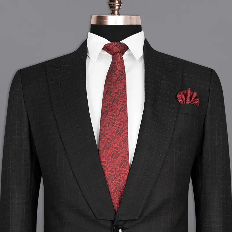 Jade Black Plaid Wool Rich Blazer 1