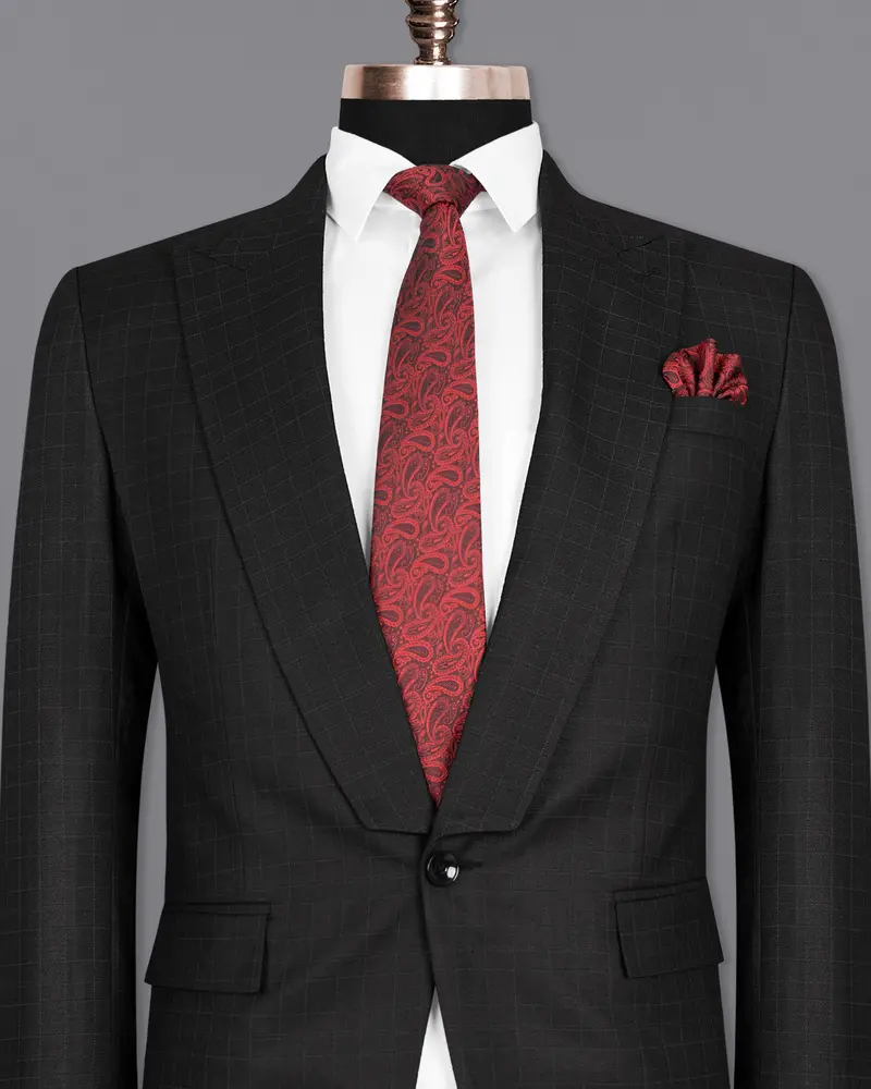 Jade Black Plaid Wool Rich Blazer 2