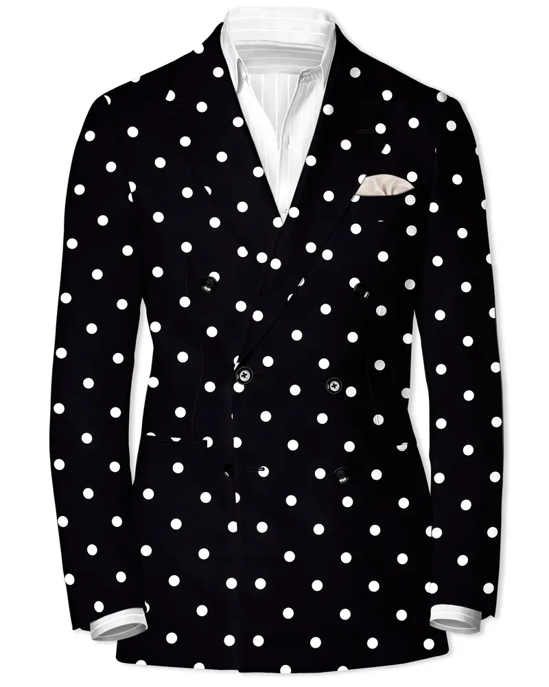 Jade Black Polka Print Double Breasted Blazer 1