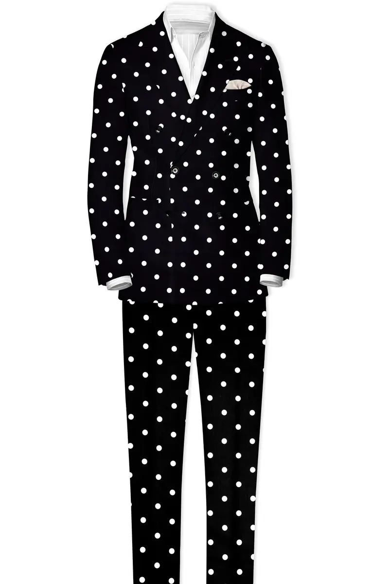 Jade Black Polka Print Double Breasted Blazer 9