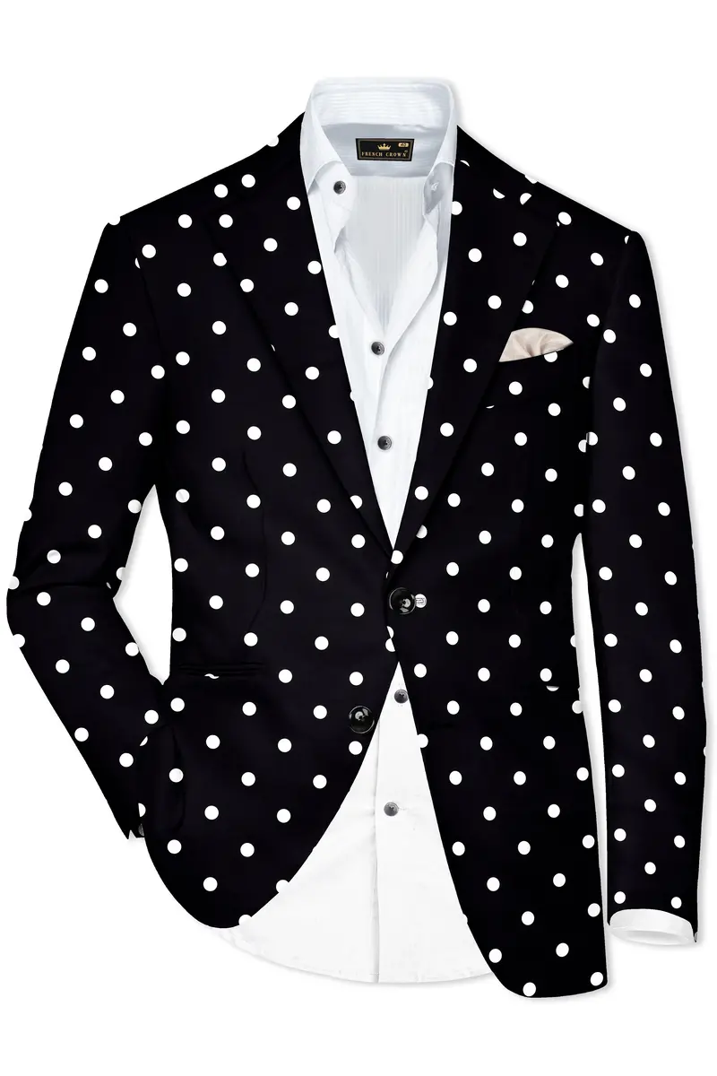 Jade Black Polka Printed Designer Blazer 2
