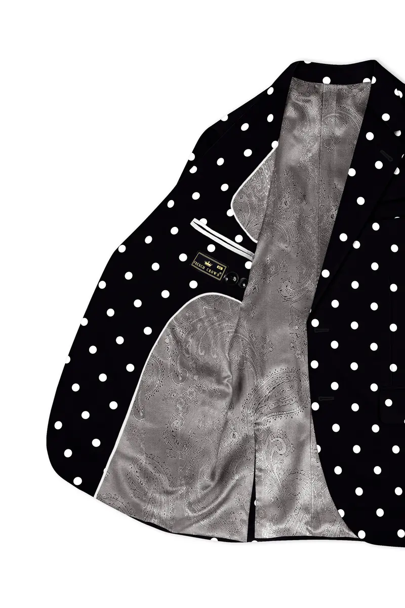Jade Black Polka Printed Designer Blazer 5