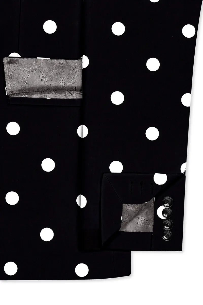 Jade Black Polka Printed Designer Blazer 6