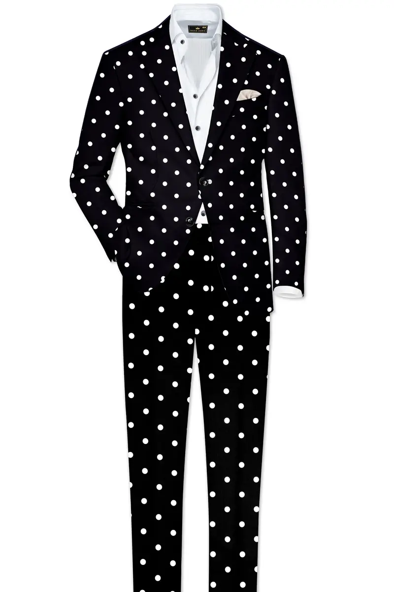 Jade Black Polka Printed Designer Blazer 9