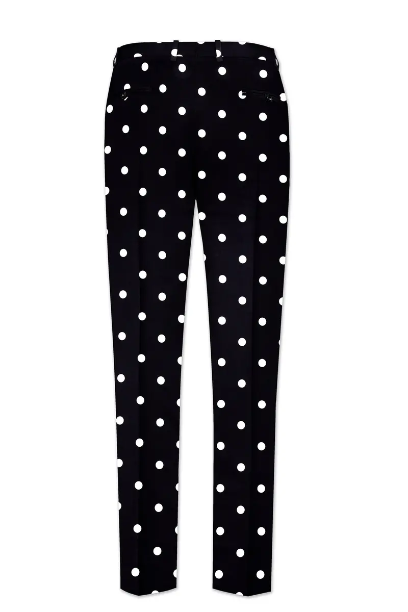 Jade Black Polka Printed Double Breasted Suit 14