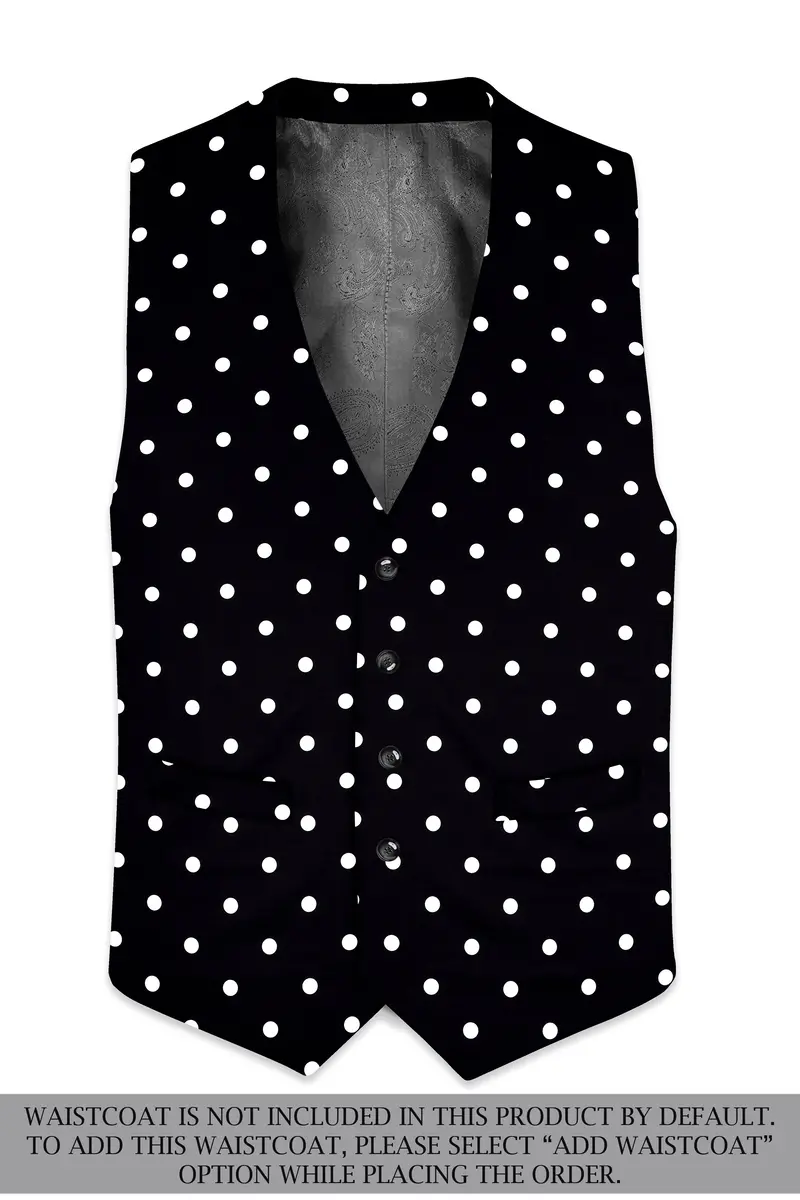 Jade Black Polka Printed Double Breasted Suit 16