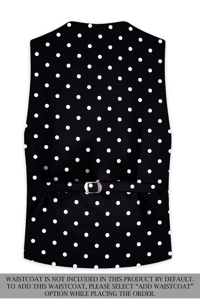 Jade Black Polka Printed Double Breasted Suit 17