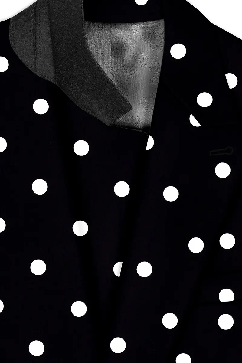 Jade Black Polka Printed Double Breasted Suit 5