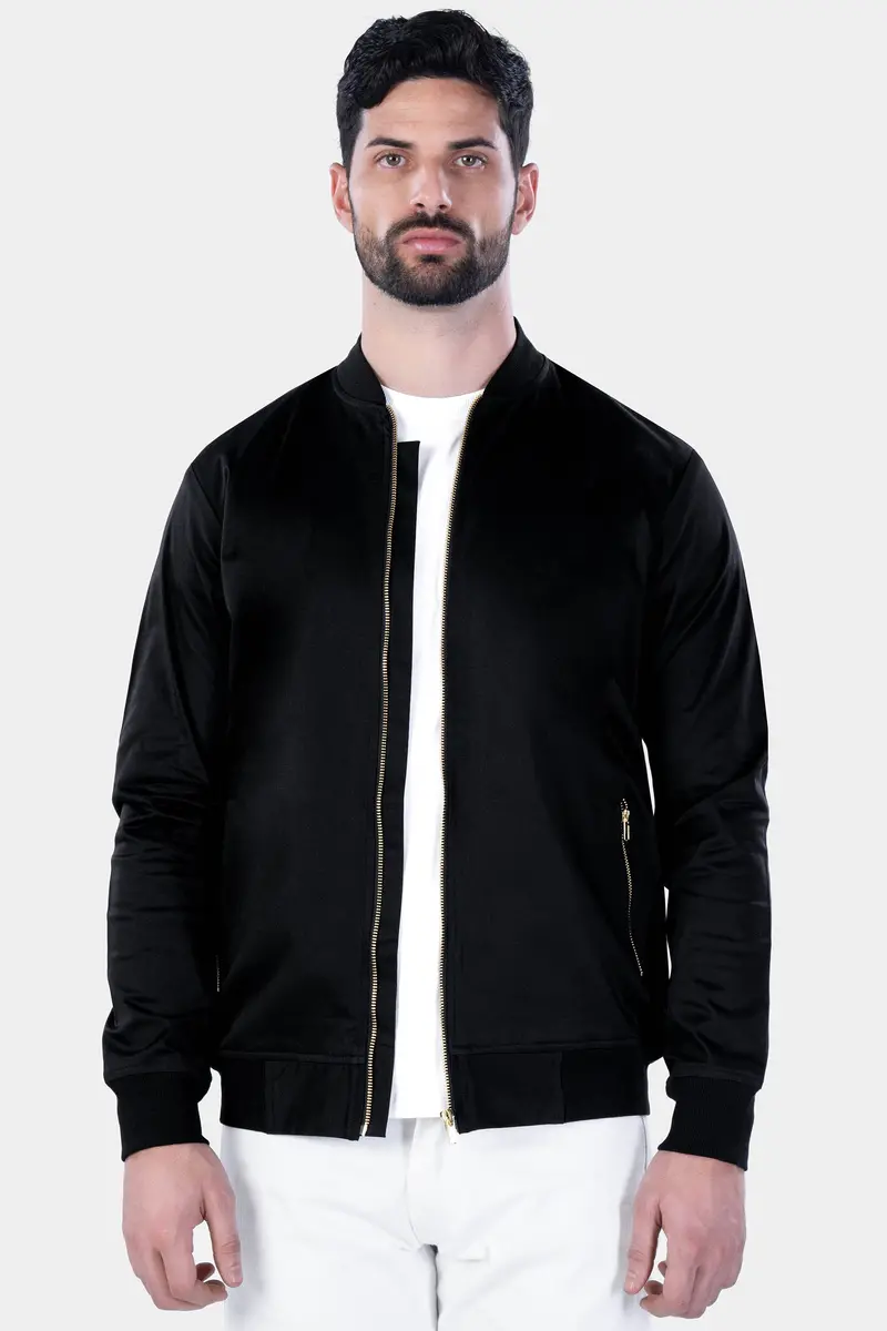 Jade Black Premium Cotton Bomber Jacket 2