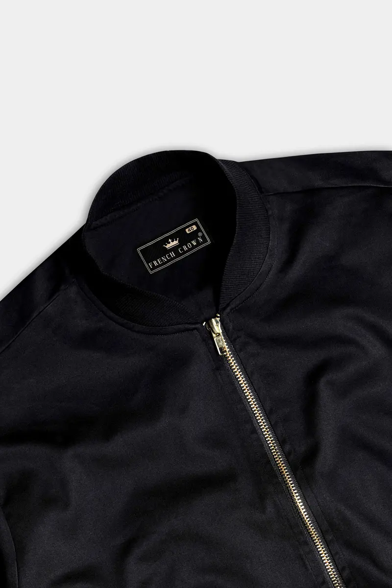 Jade Black Premium Cotton Bomber Jacket 5