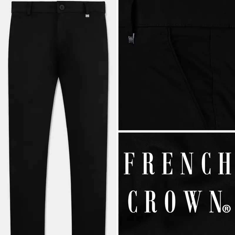 Jade Black Premium Cotton Chinos Pant 1