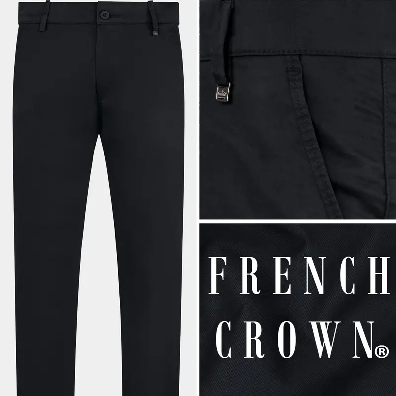 Jade Black Premium Cotton Chinos Pant 1