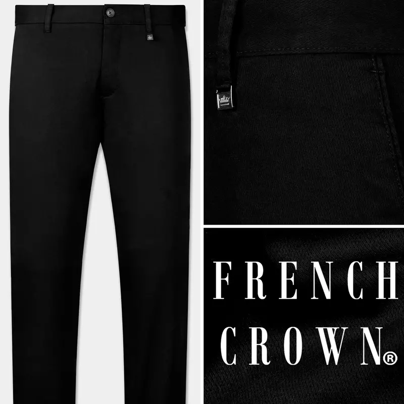 Jade Black Premium Cotton Chinos Pant 1