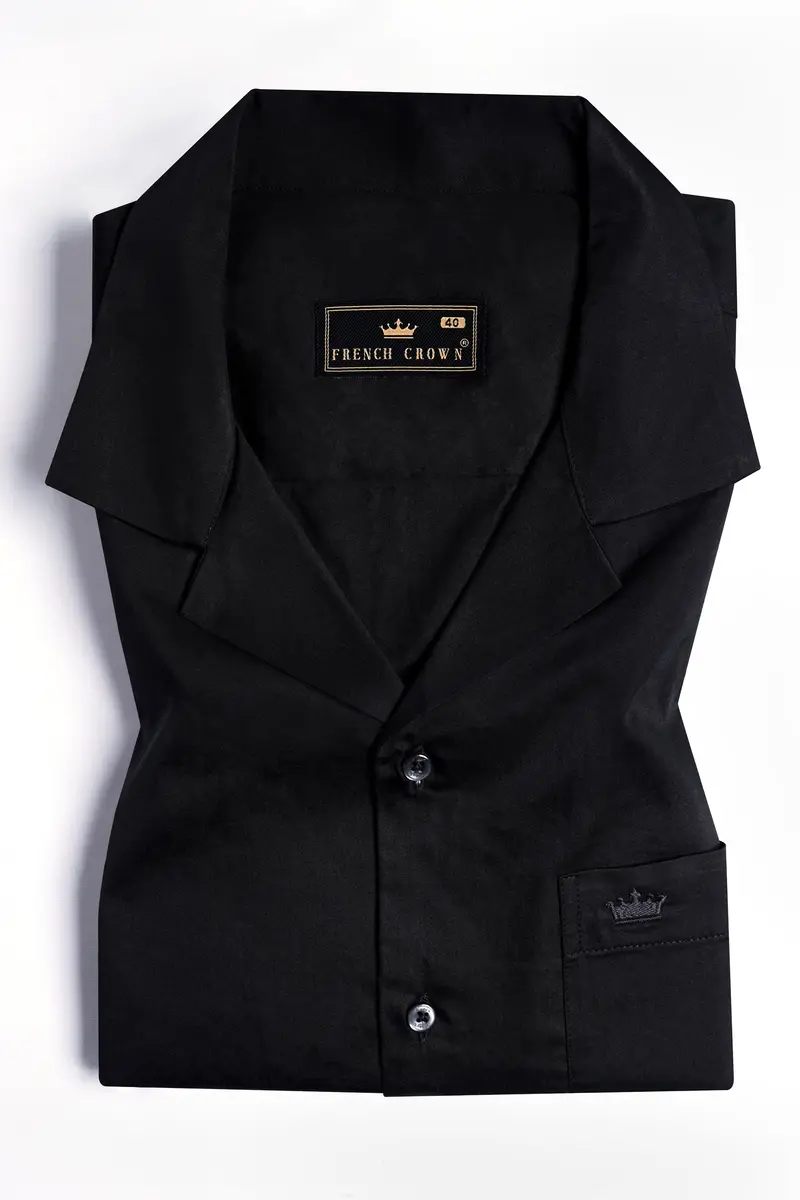 Jade Black Premium Cotton Half Sleeved Shirt 4