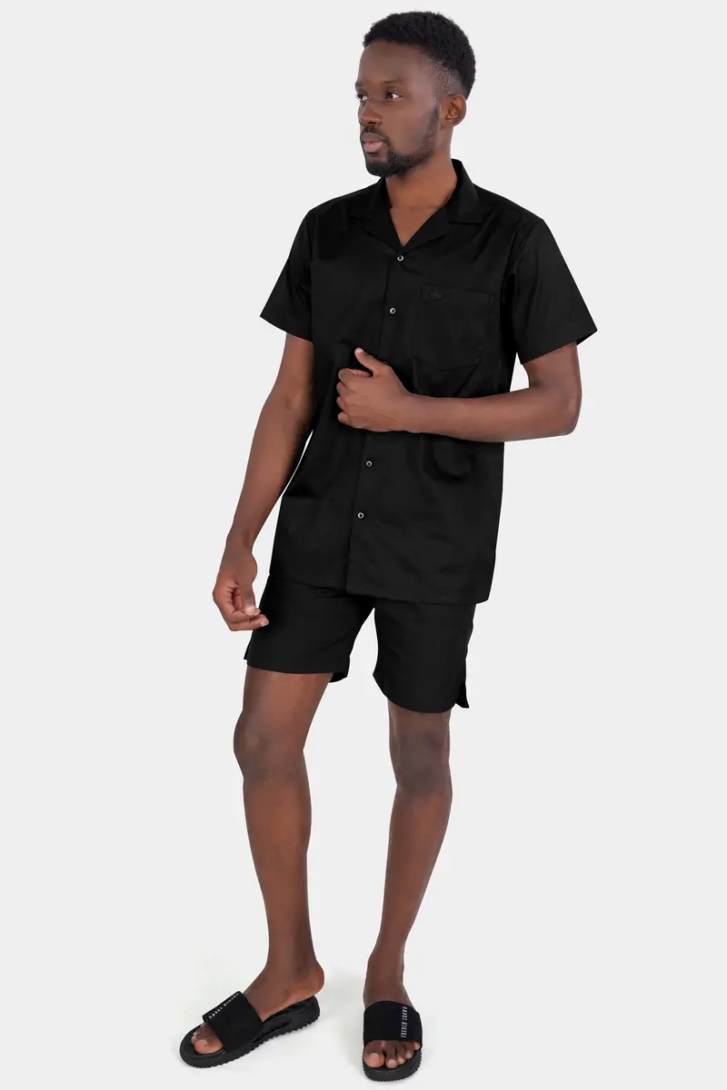 Jade Black Premium Cotton Half Sleeved Shirt 6